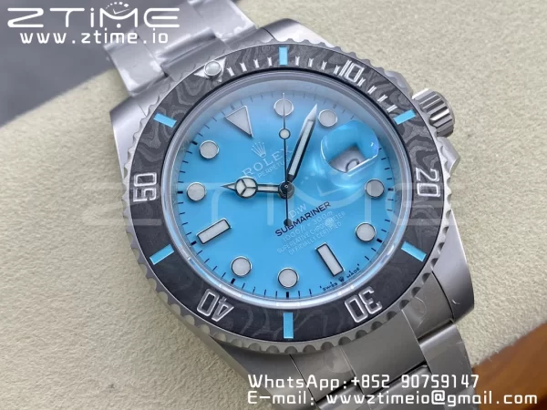 Rolex Submariner DIW Sandblasted VSF 1:1 Best Edition Tiffany Blue Dial on SS Bracelet VS3135 - Super Clone Watch | 1:1 Nejlepší verze