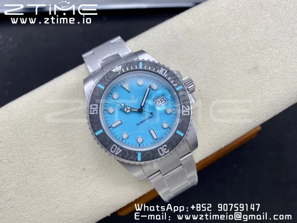 Rolex Submariner DIW Sandblasted VSF 1:1 Best Edition Tiffany Blue Dial on SS Bracelet VS3135 - Super Clone Watch | 1:1 Nejlepší verze