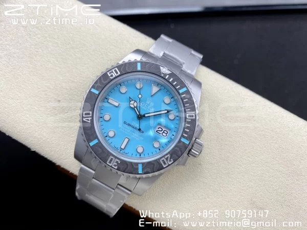 Rolex Submariner DIW Sandblasted VSF 1:1 Best Edition Tiffany Blue Dial on SS Bracelet VS3135 - Super Clone Watch | 1:1 Nejlepší verze