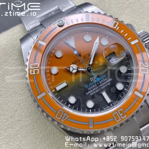 Rolex Submariner DIW Sandblasted VSF 1:1 Best Edition Πορτοκαλί Κεραμικό Bezel Πορτοκαλί/μαύρο καντράν σε βραχιόλι SS VS3135 - Super Clone Watch | 1:1 Best Version