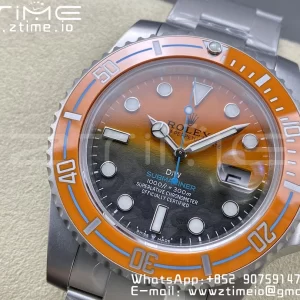 Rolex Submariner DIW Sandblasted VSF 1:1 Best Edition Πορτοκαλί Κεραμικό Bezel Πορτοκαλί/μαύρο καντράν σε βραχιόλι SS VS3135 - Super Clone Watch | 1:1 Best Version