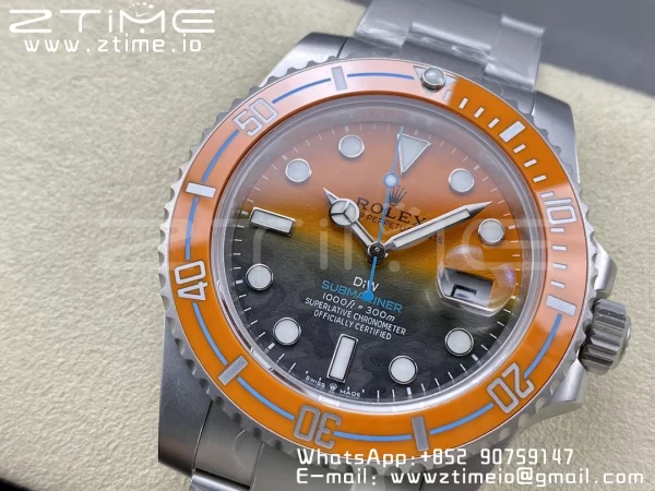 Rolex Submariner DIW Sandblasted VSF 1:1 Best Edition Πορτοκαλί Κεραμικό Bezel Πορτοκαλί/μαύρο καντράν σε βραχιόλι SS VS3135 - Super Clone Watch | 1:1 Best Version