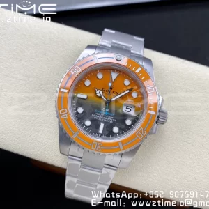 Rolex Submariner DIW Sandblasted VSF 1:1 Best Edition Πορτοκαλί Κεραμικό Bezel Πορτοκαλί/μαύρο καντράν σε βραχιόλι SS VS3135 - Super Clone Watch | 1:1 Best Version