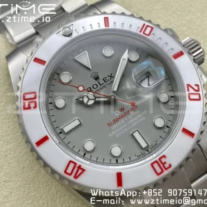 Rolex Submariner Sandblasted DIWF Best Edition White Bezel Gray Dial Dial on SS Bracelet VR3135 - Super Clone Watch | 1:1 Best Version