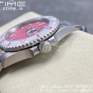 Rolex Submariner Sandblasted DIWF Best Edition White Bezel Pink Dial Dial on SS Bracelet VR3135 - Super Clone Watch | 1:1 Best Version