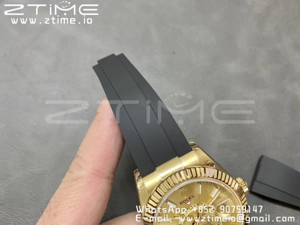 Rolex Skydweller 336238 YG Noob Best Edition YG Dial on Oysterflex Strap A23J - Super Clone Watch | 1:1 Best Version