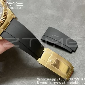Rolex Skydweller 336238 YG Noob Best Edition Black Dial on Oysterflex Strap A23J - Super Clone Watch | 1:1 Best Version
