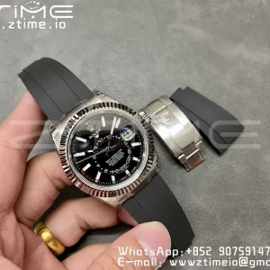 Rolex Skydweller 336239 SS Noob Best Edition Black Dial on Oysterflex Strap A23J - Super Clone Watch | 1:1 Best Version
