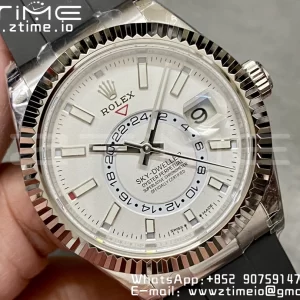 Rolex Skydweller 336239 SS Noob Best Edition White Dial on Oysterflex Strap A23J - Super Clone Watch | 1:1 Best Version