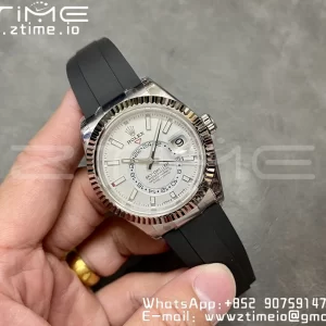 Rolex Skydweller 336239 SS Noob Best Edition White Dial on Oysterflex Strap A23J - Super Clone Watch | 1:1 Best Version