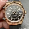 Rolex Skydweller 326235 RG Noob Best Edition White Dial on Oysterflex Strap A23J - Super Clone Watch | 1:1 Best Version