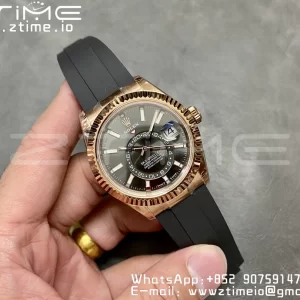 Rolex Skydweller 326235 RG Noob Best Edition White Dial on Oysterflex hihna A23J - Super Clone Watch | 1:1 Paras versio