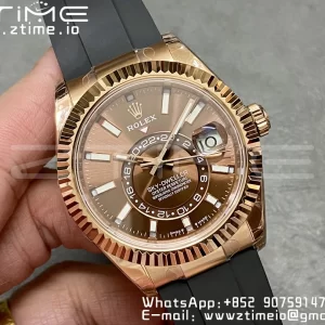 Rolex Skydweller 326235 RG Noob Best Edition Brown Dial on Oysterflex Strap A23J - Super Clone Watch | 1:1 Best Version