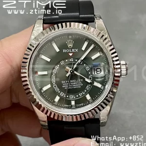 Rolex Skydweller 326934 SS Noob Best Edition Green Dial on Oysterflex Strap A23J - Super Clone Watch | 1:1 Best Version