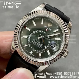 Rolex Skydweller 326934 SS Noob Best Edition Green Dial on Oysterflex Strap A23J - Super Clone Watch | 1:1 Best Version