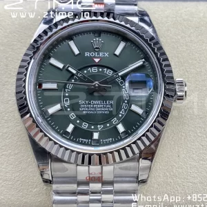 Rolex Skydweller 326934 SS Noob Best Edition Green Dial on SS  Jubilee Bracelet A23J - Super Clone Watch | 1:1 Best Version