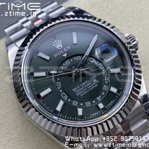 Rolex Skydweller 326934 SS Noob Best Edition Cadran Vert sur Bracelet Jubilé SS A23J - Super Clone Watch | 1:1 Best Version
