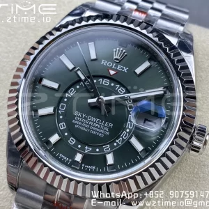 Rolex Skydweller 326934 SS Noob Best Edition Cadran Vert sur Bracelet Jubilé SS A23J - Super Clone Watch | 1:1 Best Version