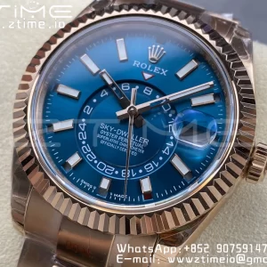 Rolex Skydweller 336935 RG Noob Best Edition Blue Dial on RG Bracelet A23J - Super Clone Watch | 1:1 Best Version