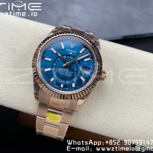 Rolex Skydweller 336935 RG Noob Best Edition Blue Dial on RG Bracelet A23J - Super Clone Watch | 1:1 Best Version