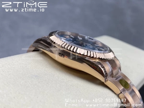 Rolex Skydweller 336935 RG Noob Best Edition Blue Dial on RG Bracelet A23J - Super Clone Watch | 1:1 Best Version