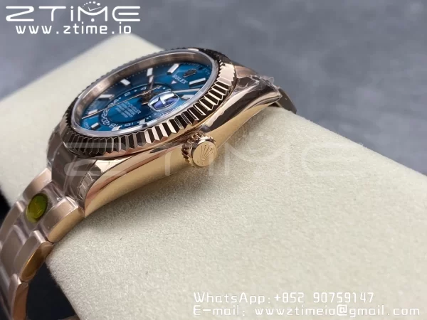 Rolex Skydweller 336935 RG Noob Best Edition Blue Dial on RG Bracelet A23J - Super Clone Watch | 1:1 Best Version