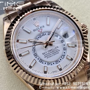 Rolex Skydweller 336935 RG Noob Best Edition Quadrante Bianco su Bracciale RG A23J - Orologio Super Clone | 1:1 Miglior Versione