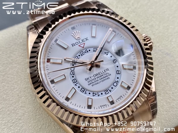 Rolex Skydweller 336935 RG Noob Best Edition Quadrante Bianco su Bracciale RG A23J - Orologio Super Clone | 1:1 Miglior Versione