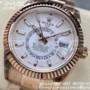 Rolex Skydweller 336935 RG Noob Best Edition Quadrante Bianco su Bracciale RG A23J - Orologio Super Clone | 1:1 Miglior Versione