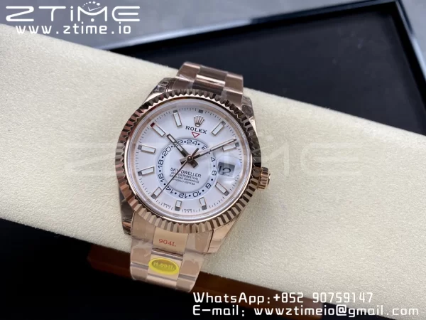 Rolex Skydweller 336935 RG Noob Best Edition Quadrante Bianco su Bracciale RG A23J - Orologio Super Clone | 1:1 Miglior Versione