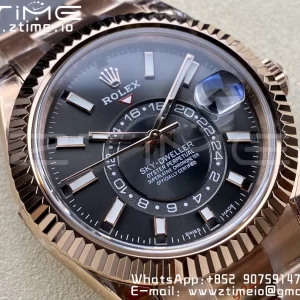 Rolex Skydweller 336935 RG Noob Best Edition Blue Dial on RG Bracelet A23J - Super Clone Watch | 1:1 Best Version