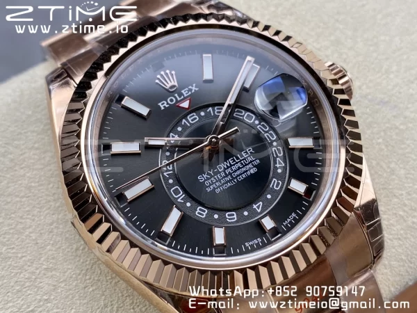 Rolex Skydweller 336935 RG Noob Best Edition Blue Dial on RG Bracelet A23J - Super Clone Watch | 1:1 Best Version