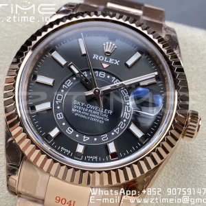 Rolex Skydweller 336935 RG Noob Best Edition Blue Dial on RG Bracelet A23J - Super Clone Watch | 1:1 Best Version