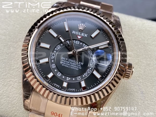 Rolex Skydweller 336935 RG Noob Best Edition Blue Dial on RG Bracelet A23J - Super Clone Watch | 1:1 Best Version