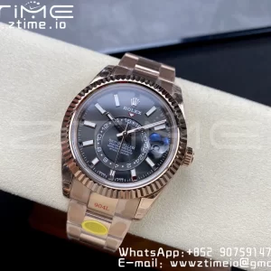 Rolex Skydweller 336935 RG Noob Best Edition Blue Dial on RG Bracelet A23J - Super Clone Watch | 1:1 Best Version