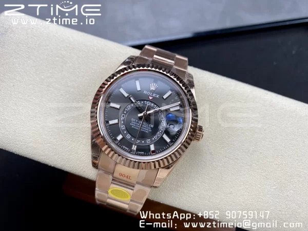Rolex Skydweller 336935 RG Noob Best Edition Blue Dial on RG Bracelet A23J - Super Clone Watch | 1:1 Best Version