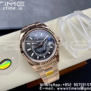 Rolex Skydweller 336935 RG Noob Best Edition Blue Dial on RG Bracelet A23J - Super Clone Watch | 1:1 Best Version