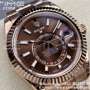 Rolex Skydweller 336935 RG Noob Best Edition Brown Dial on RG Bracelet A23J - Super Clone Watch | 1:1 Best Version