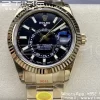 Rolex Skydweller 326938 YG Noob Best Edition Black Dial on YG Bracelet A23J - Super Clone Watch | 1:1 Best Version