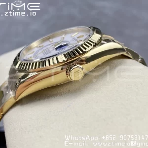 Rolex Skydweller 326938 YG Noob Mejor Edición Esfera Blanca en YG Pulsera A23J - Super Clone Watch | 1:1 Mejor Versión