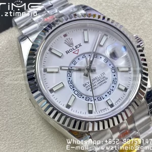 Rolex Skydweller 326934 SS Noob Best Edition White Dial on SS Jubilee Bracelet A23J - Super Clone Watch | 1:1 Nejlepší verze