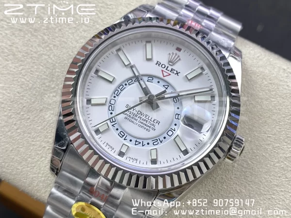 Rolex Skydweller 326934 SS Noob Best Edition White Dial on SS Jubilee Bracelet A23J - Super Clone Watch | 1:1 Nejlepší verze
