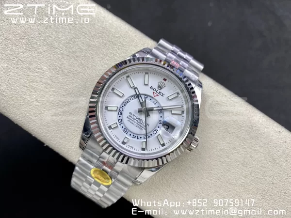 Rolex Skydweller 326934 SS Noob Best Edition White Dial on SS Jubilee Bracelet A23J - Super Clone Watch | 1:1 Nejlepší verze