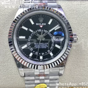 Rolex Skydweller 326934 SS Noob Best Edition Black  Dial on SS  Jubilee Bracelet A23J - Super Clone Watch | 1:1 Best Version