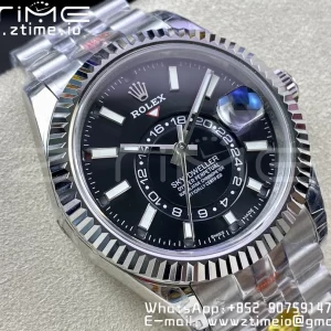 Rolex Skydweller 326934 SS Noob Best Edition Black  Dial on SS  Jubilee Bracelet A23J - Super Clone Watch | 1:1 Best Version