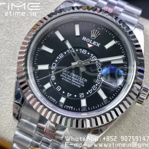 Rolex Skydweller 326934 SS Noob Best Edition Black  Dial on SS  Jubilee Bracelet A23J - Super Clone Watch | 1:1 Best Version