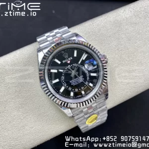 Rolex Skydweller 326934 SS Noob Best Edition Black  Dial on SS  Jubilee Bracelet A23J - Super Clone Watch | 1:1 Best Version