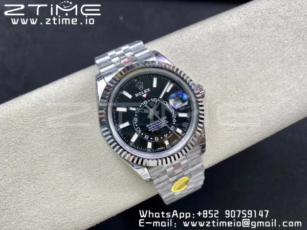 Rolex Skydweller 326934 SS Noob Best Edition Black  Dial on SS  Jubilee Bracelet A23J - Super Clone Watch | 1:1 Best Version