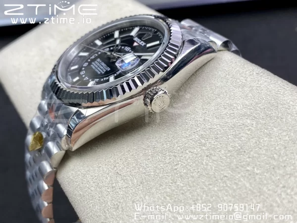 Rolex Skydweller 326934 SS Noob Best Edition Black  Dial on SS  Jubilee Bracelet A23J - Super Clone Watch | 1:1 Best Version
