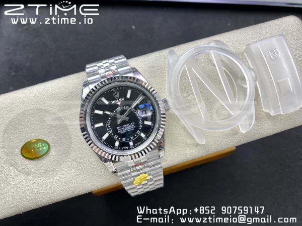 Rolex Skydweller 326934 SS Noob Best Edition Black  Dial on SS  Jubilee Bracelet A23J - Super Clone Watch | 1:1 Best Version